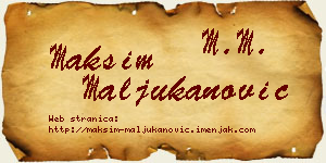 Maksim Maljukanović vizit kartica